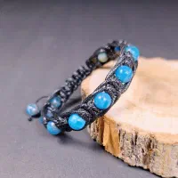 انواع دستبند های سنگی با بافت چرم