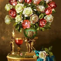 گل و گلدان نخ و نقشه|تابلو فرش|اندیشه, اندیشه فاز ۵|دیوار