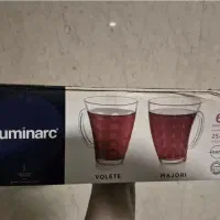 لیوان دسته دار لومینارک پنج دست شش تایی کاملا نو