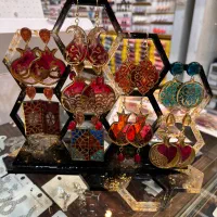 اکسسوری‌ بدلیجات گوشواره یلدایی طرح انار رزینی