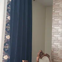 والن پرده آبی سرمه ای پانچی