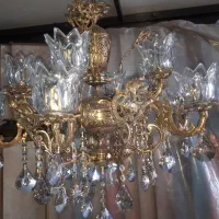 لوستر برنجی  ۶شاخه  و ۱۲ شعله