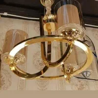 لوستر برنزی 6 شاخه مشکی طرح دورینگ|لوستر و چراغ آویز|مشهد, بهمن|دیوار