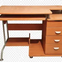 میز کامپیوتر MDF سه‌کشو با جای کیس و صفحه کیبورد