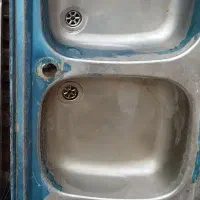 یک عدد سینگ دوقلو روکار  ورق ضخیم سینی چپ نو