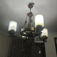 لوستر چوبی چهار شعله