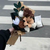 دسته گل بافتنی