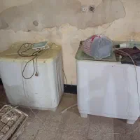 لباسشویی دو قلو و تلویزیون قدیمی و تشک فنری