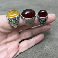 انگشترهای عقیق کهنه نقره دست ساز