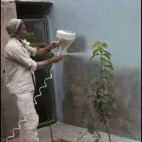 نقاشی ساختمان یکروزه بادستگاه رنگپاش مرادی