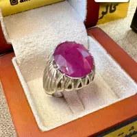 انگشترفدیوم یاقوت برمه طبیعی ۱۳قیراطی با شناسنامه