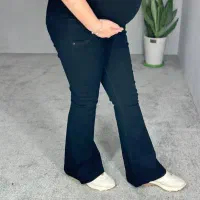 شلوار بارداری جین دمپا ترک رنگ زغالی سایز ۴۶تا۴۸