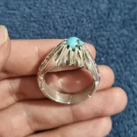 انگشتر دستساز نقره سنگ فیروزه نیشابور