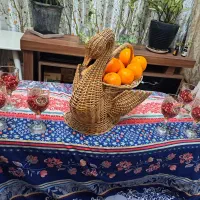 سبد میوه حصیر بافی مدل قو شب یلدایی|صنایع دستی و سایر لوازم تزئینی|مشهد, شیرودی|دیوار