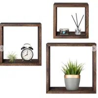 شلف دیواری سه عددی چوبی