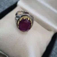 انگشتر  نقره اصیل ،نگین یاقوت سرخ فریقایی اصلی