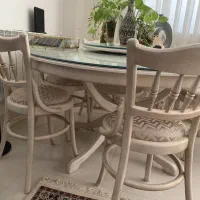 میز ناهارخوری گرد ۶ نفره چوب راش|میز و صندلی غذاخوری|بیرجند, |دیوار