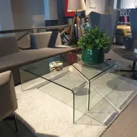 میز جلومبلی شیشه ای خم دو تکه - مدرن ترین میز 2026