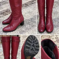 بوت بلند چرم طبیعی زنانه