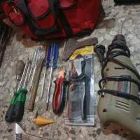 دریل کروون+ابزارها+کیف ابزار همه باهم 3و200