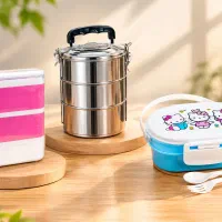 ظرف غذای مدرسه بچه‌ها  دوطبقه و سه‌طبقه