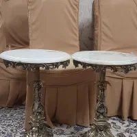 میز عسلی برنز قدیمی سنگین وزن دوعدد باهم