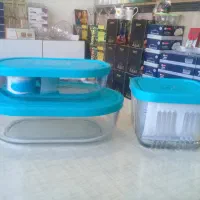 ظرف شیشه ای درب دار در ۲ سایز