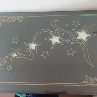 میز غذاخوری4نفرهMDFبارویه شیشه‌ای، کاملاً نو