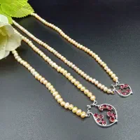 گردنبند مروارید با آویز مدل انار