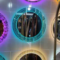 آینه های رینگلایت دار دایره ای لمسی بکلایت طرحدار|آینه|ارومیه, |دیوار