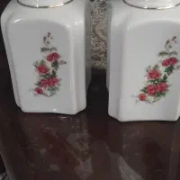 جای قندوشکر قدیمی گل سرخی