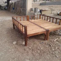 تخت چوبی گردو 2در2|تخت و سرویس خواب|تفت, |دیوار