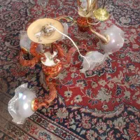 لوسترقدیمی دوتا سه شعله کاملانو|لوستر و چراغ آویز|شیراز, احمدآباد|دیوار