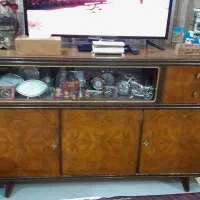 کنسول آنتیک(بوفه)،چوب گردو،قدمت بالای صد سال|بوفه، ویترین، کنسول|یزد, |دیوار
