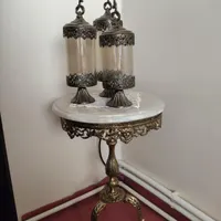 میز تلفن -لوستر دوعدد-سه عدد میز پذیرائی برنزی|صنایع دستی و سایر لوازم تزئینی|تبریز, |دیوار