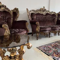 مبلمان ۷نفره سلطنتی همراه بایه میزوسط ودوعسلی|مبلمان خانگی و میز عسلی|فریدونکنار, |دیوار