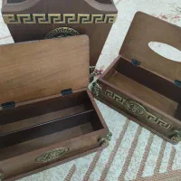 سطل و جا دستمالی و جاکاردی آنتیک جنس چوبی|ظروف سرو و پذیرایی|تهران, قیام|دیوار