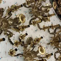 چهار عدد لوستر برنزی فرشته دار خاص و بی نظیر|لوستر و چراغ آویز|همدان, |دیوار