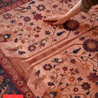 فرش ابریشمی نقشه سلطان آباد بژ