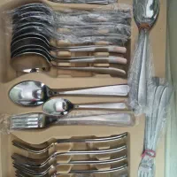 قاشق چنگال ۲۴ نفره در حد نو استیل اصل