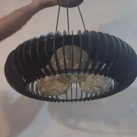 لوستر چوبی یک عدد سه حبابه دو‌عدد تک حبابه