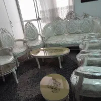 مبل استیل  آبنوس  ۹نفره|مبلمان خانگی و میز عسلی|تهران, بلورسازی|دیوار