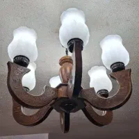 لوستر چوبی ۶ شاخه|لوستر و چراغ آویز|قم, انسجام|دیوار