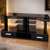میز تلویزیون مشکی براق و شیک
