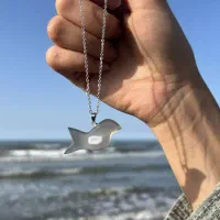 پرنده ی سنگی با عقیق مصور بسیارزیبا و منحصر به فرد