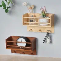 شلف جالباسی هولدر گوشی رگال چوبی برای عاشقان چوب|کتابخانه، شلف، قفسه‌های دیواری|رشت, حومه رشت|دیوار