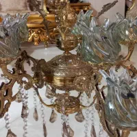 لوستر ۵شاخه برنجی|لوستر و چراغ آویز|قرچک, مهدیه|دیوار