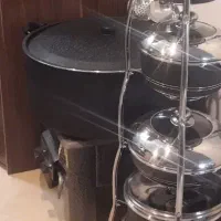 چراغ پلو پزی و قابلمه تفلون بزرگ