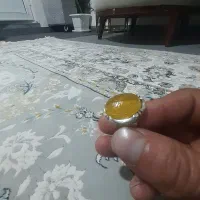 انگشتر نقره عقیق زرد خطاطی