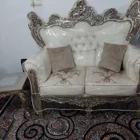 مبلمان هفت نفره سلطنتی با روکش و میز وعسلی سالم|مبلمان خانگی و میز عسلی|همدان, |دیوار